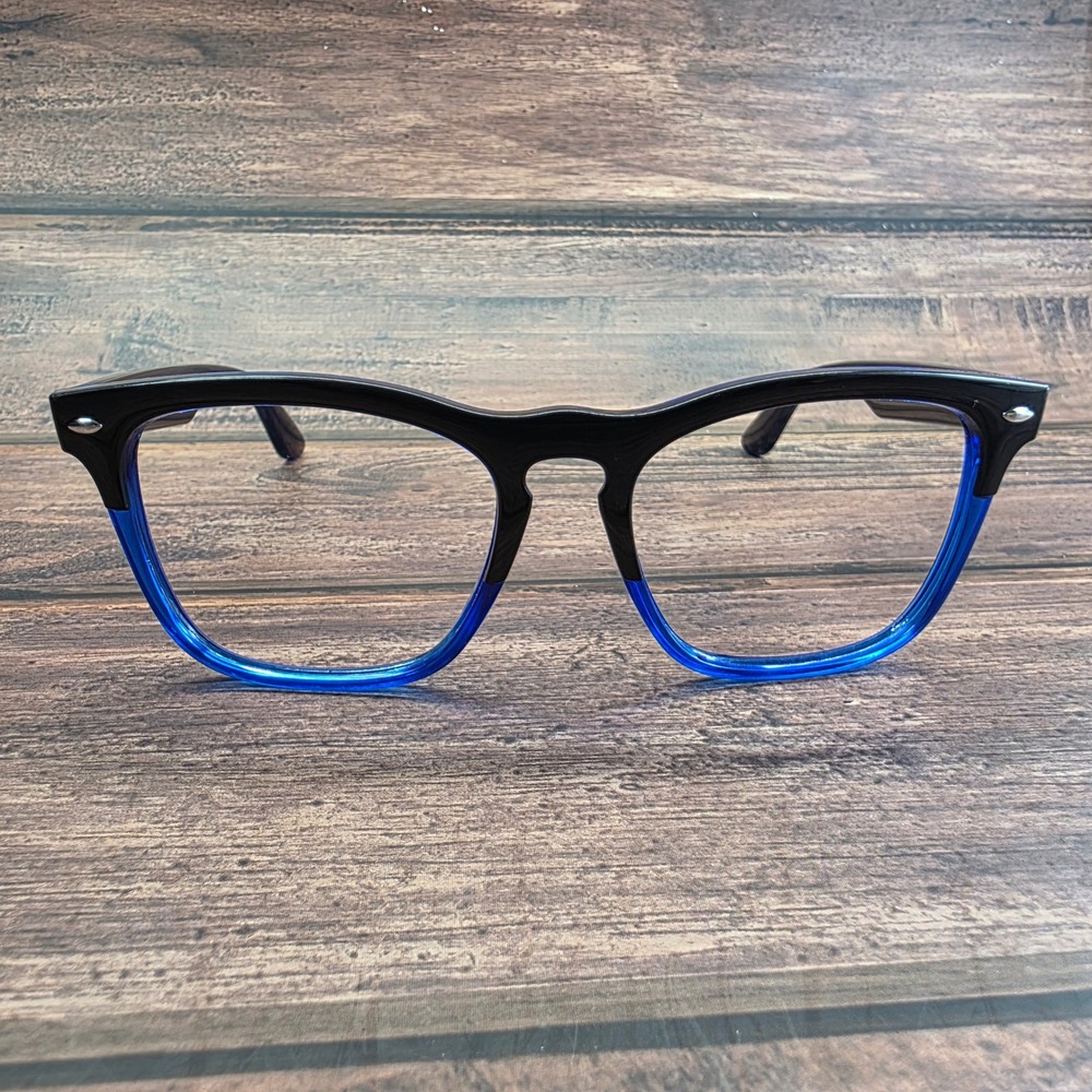 Ray-Ban Steve RB 4487 6632/19 Black Blue Square Eyeglasses 54-18-145 Italy